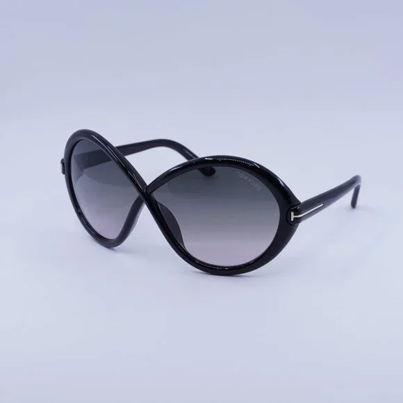 Tom Ford Jada FT1070 01B Sunglasses Black Geometric Frame, Smoke Lenses Tom Ford Jada FT1070 01B Geometric Sunglasses - Black/Smoke main image 3